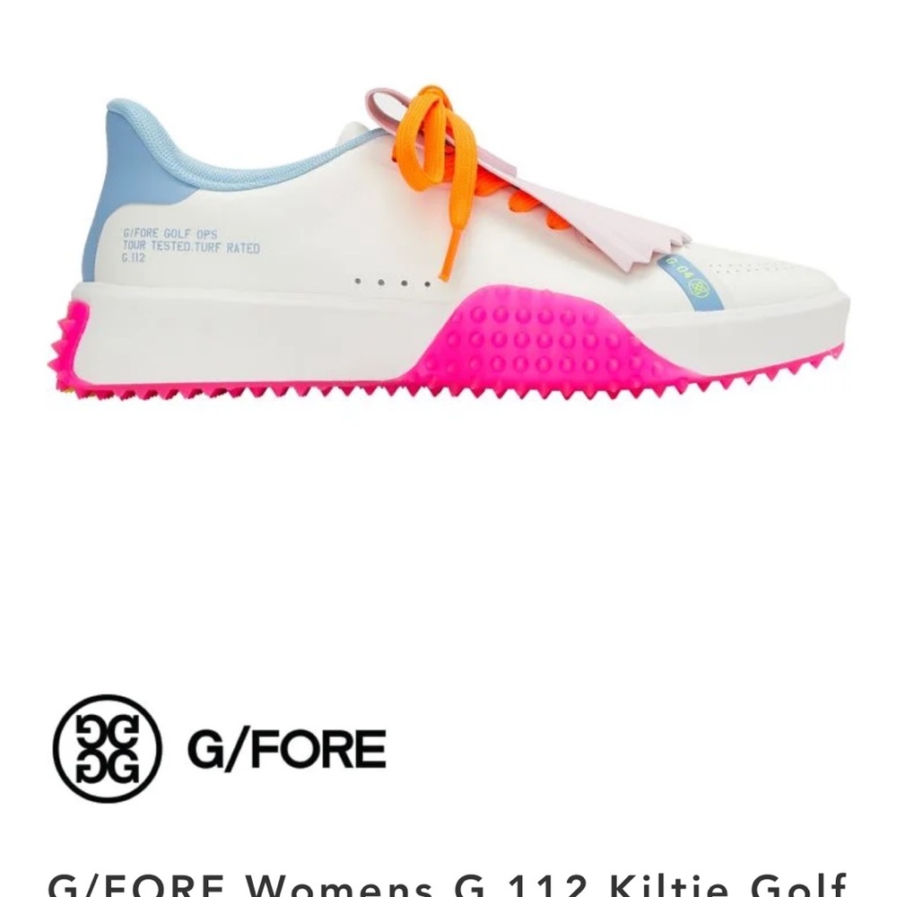 G/Fore G.112 Kiltie Golf Shoes Women’s Sz 5 in Snow/Knockout Pink - Picture 15 of 15